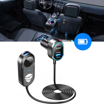 Rozbočovač nabíjačky do auta 100W silný 6xUSB pre telefón notebook tablet so 6 portami C79ACC USB-C čierny