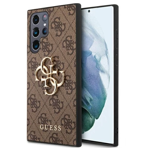 Etui Guess GUHCS22L4GMGBR S908 do pevného pouzdra Samsung Galaxy S22 Ultra 4G velké kovové logo