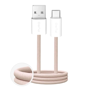 Kabel Puro Fabrik 2.0 USB-A – USB-C 10W 1,5m beżowy w oplocie