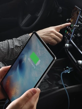 Baseus Golden Contactor Pro fast car charger 2x USB 40 W Quick Charge SCP FCP AFC USB cable - USB Type C gray (TZCCJD-A0G)