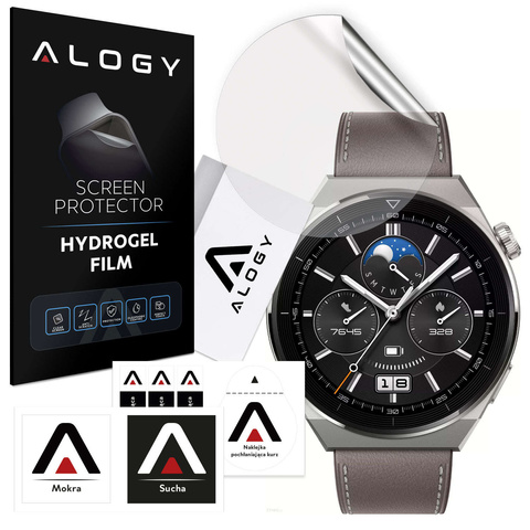 Alogy Hydrogélová hydrogélová ochranná fólia pre inteligentné hodinky pre Huawei Watch GT 3 Pro 46 mm