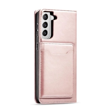 Magnet Card Case case for Samsung Galaxy S22 (S22 Plus) cover card wallet stand pink
