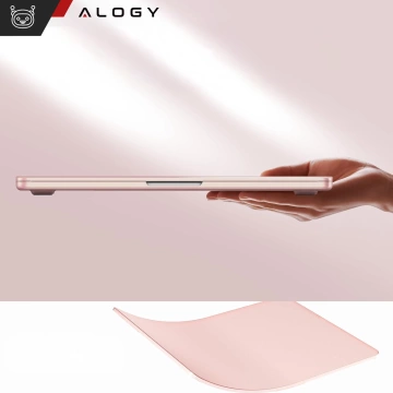 Etui do Apple Macbook Air 13.6 - M2/M3 2022/2023/2024/2025 Alogy AirGuard™ Elastyczna obudowa Matowa Przezroczysty Różowy