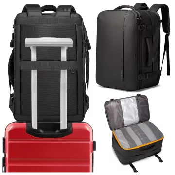 Bange Waterproof Backpack for Laptop 15.6" City Travel 45x30x16 cm for Work Airplane Men's Women's with USB Port Black