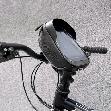 Wozinsky Fahrradlenkertasche mit Handyhülle 1 l schwarz (WBB16BK)