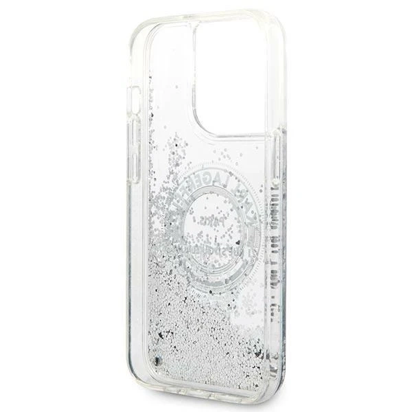 Etui Karl Lagerfeld KLHCP14LLCRSGRS pro iPhone 14 Pro 6,1" pevný obal Liquid Glitter RSG
