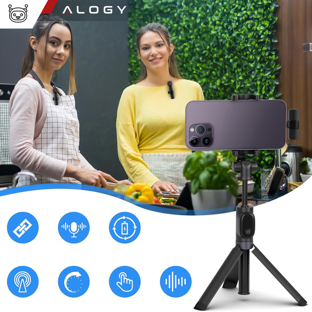 2x Alogy Lightning Wireless Lavalier-Mikrofon für Apple iPhone iPad Kleine Mikrofone Set bestehend aus zwei Mikrofonen