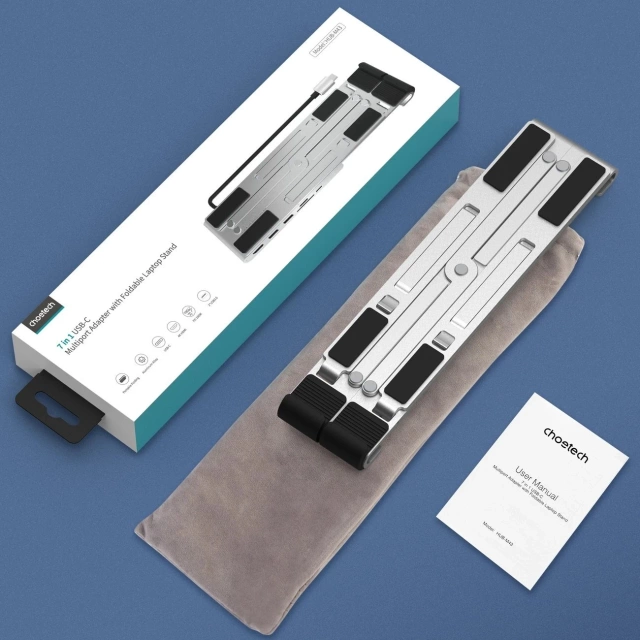 Багатофункціональна станція Choetech 7 в 1 для ноутбука PD/USB-C HDMI(4K/30Hz)/2xUSB-A/1xUSB-C/1xSD/1xTF black (HUB-M43)