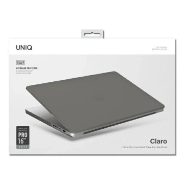Pouzdro na notebook UNIQ Claro pro MacBook Pro 16" (2021) transparentní šedá/kouřově matná šedá