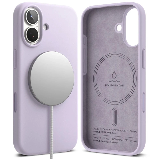 Etui do iPhone 17 Ringke Silicone Magnetic MagSafe Light Purple