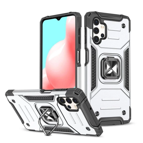 Wozinsky Ring Armour Tvrzené hybridní pouzdro Magnetický držák krytu Samsung Galaxy A73 Silver