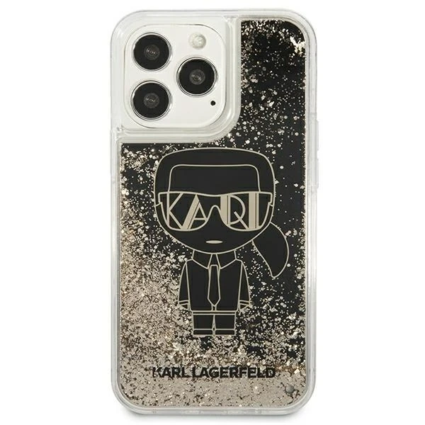 Karl Lagerfeld protective phone case KLHCP13LLGGKBK for Apple iPhone 13 Pro / 13 6.1" black/black hardcase Liquid Glitter Gatsby