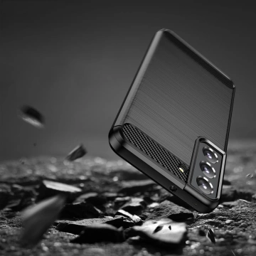 Pouzdro na telefon Carbon Case pro Samsung Galaxy S23 pružný silikonový karbonový kryt černý