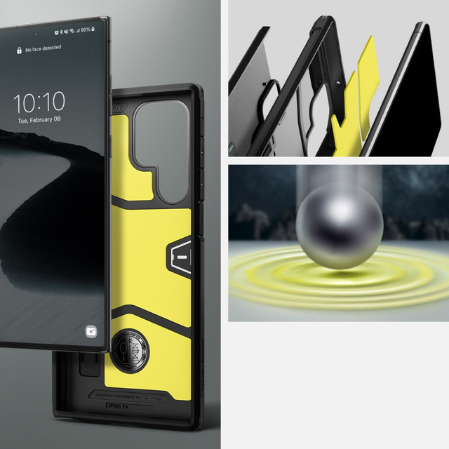 Pancerne etui Spigen Tough Armor pokrowiec do Samsung Galaxy S22 Ultra Black