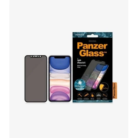 PanzerGlass E2E Super glass for iPhone XR/11 Case Friendly Privacy black/black