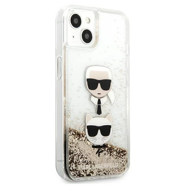Karl Lagerfeld KLHCP13SKICGLD iPhone 13 mini 5,4" zlatý/zlatý pevný obal Tekuté trblietky Karl
