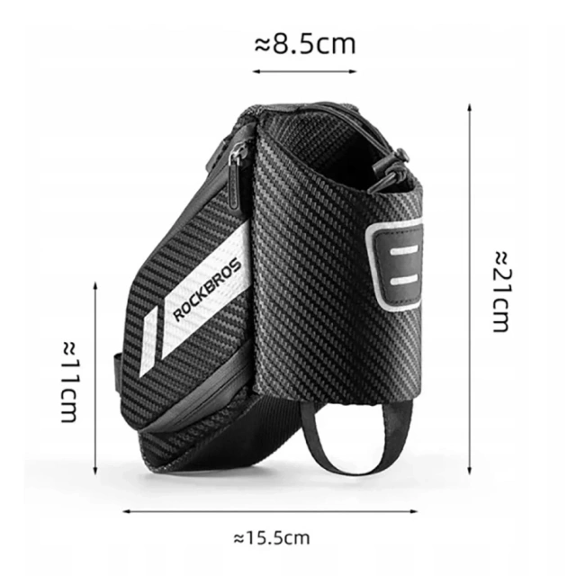 Torba podsiodłowa Rockbros C32BK 1,5 l z kieszenią na bidon