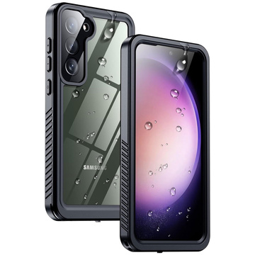 Pouzdro pro Samsung Galaxy S23 Plus Armored Waterproof IP68 360 Armor Case Vestavěné Glass Alogy Black