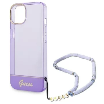 Etui Guess GUHCP14MHGCOHU do Apple iPhone 14 Plus 6,7" fioletovy/fialovy pevny obal Translucent Pearl Strap