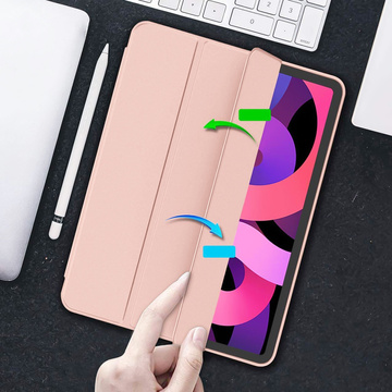 Protective Case Alogy Book Cover Pencil Case Case with Pen Holder for Apple iPad Air 4 2020 / Air 5 2022 10.9" Pink Glass