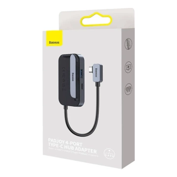 Концентратор 6 в 1 Baseus PadJoy Series USB-C до USB 3.0 HDMI USB-C PD jack 3,5 мм SD/TF (szary)