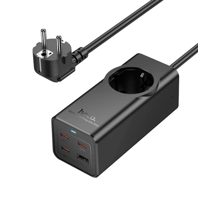 Prodlužovací kabel nabíječky Hoco NS9 2m 67W 1x230V USB-C 3x USB-A černá