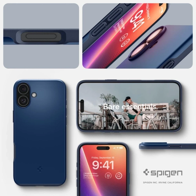 Pouzdro Spigen Thin Fit Mag MagSafe pro iPhone 16 Navy blue