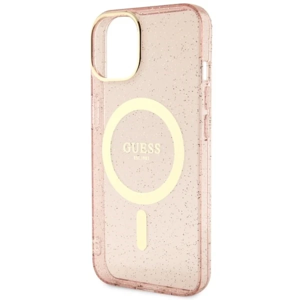 Etui Guess GUHMP14MHCMCGP für iPhone 14 Plus 6,7" Hardcase Glitter Gold MagSafe