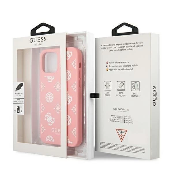 Guess GUHCP12LLSPEWPI iPhone 12 Pro Max 6,7" Różowy/ružové pevné puzdro Peony Collection