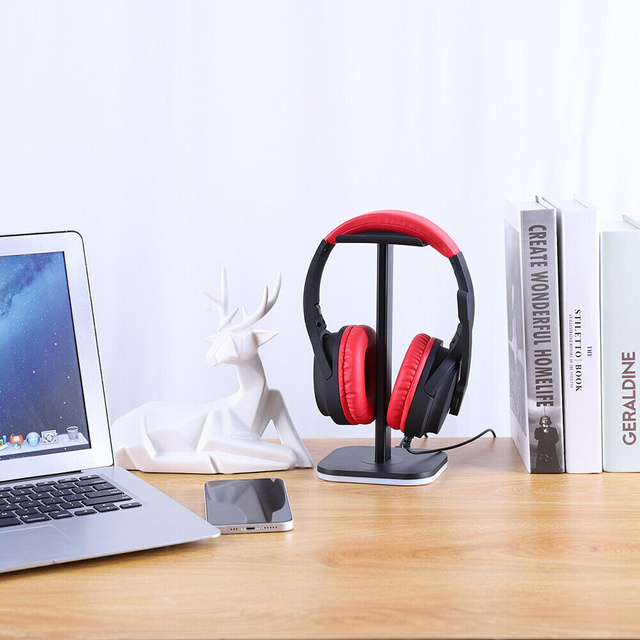 Gaming headphone stand stand holder with RGB LED backlight Black