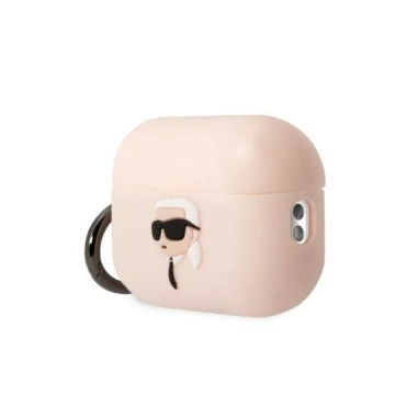 Protective case for headphones Karl Lagerfeld KLAP2RUNIKP for Apple AirPods Pro 2 cover pink/pink Silicone Karl Head 3D