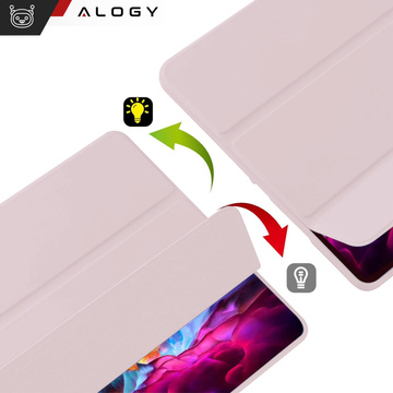 Pouzdro pro Apple iPad 10.2 9 Gen 8/7 2021/2020/2019 Smart Pencil Case Alogy TPU Kryt na tablet růžový