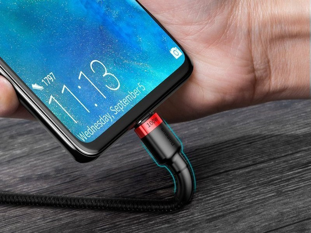 Кабель 2m Baseus Cafule USB-C Quick Charge 3.0 PD 2.0 100W 5A Червоний