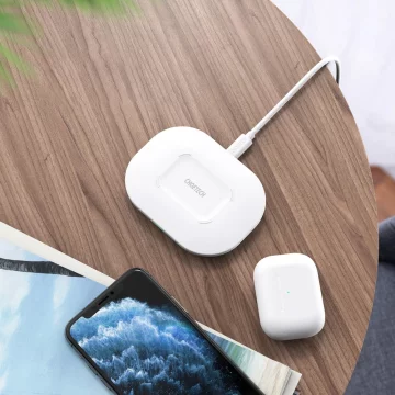 Choetech Qi bezdrátová nabíječka 15W kabel USB - USB Typ C 1m bílý (T550-F-V2)