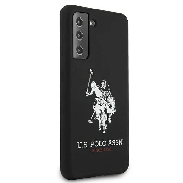 Silikonové pouzdro na telefon US Polo s logem pro Samsung Galaxy S21 Plus černo/černé