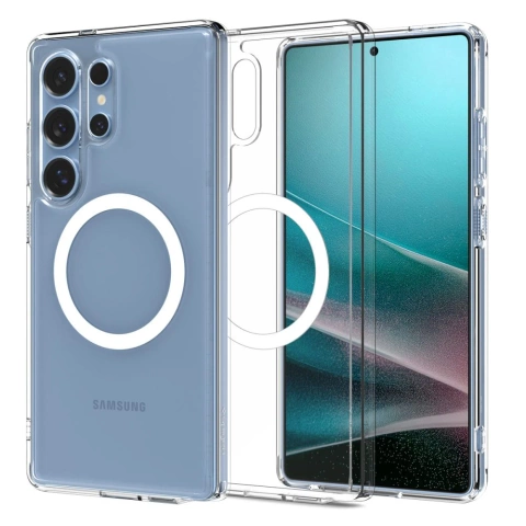 Pouzdro Spigen Ultra Hybrid MagSafe pro Samsung Galaxy S25 Ultra Clear/White