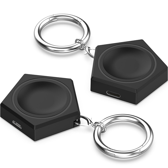Nabíjačka kľúčenky pre hodinky Samsung Galaxy Watch s magnetickou indukciou 2,5 W s príveskom na kľúčenku čierna