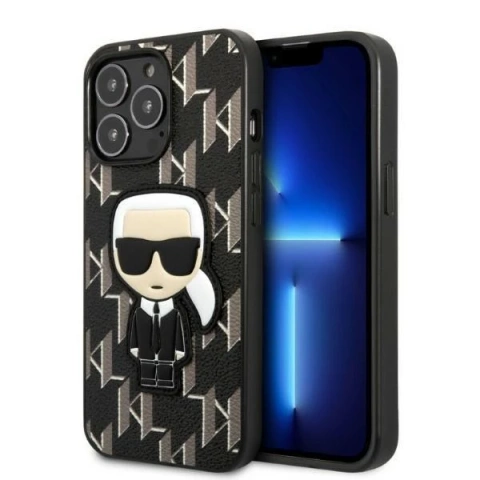 Protective phone case Karl Lagerfeld KLHCP13LPMNIKBK for Apple iPhone 13 Pro / 13 6.1" hardcase black/black Monogram Ikonik Patch