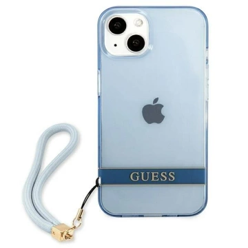Etui Guess GUHCP13SHTSGSB do Apple iPhone 13 Mini 5,4" niebieski/modré pevné puzdro Translucent Stap