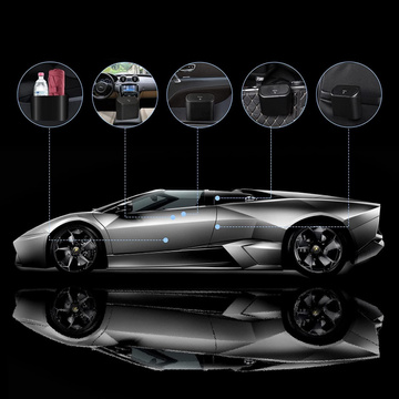 Автомобільний сміттєвий бак органайзер міні невеликий бак для автомобіля Alogy чорні пакети для сміття 90 шт. суміш з 6 рулетів