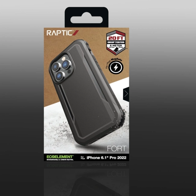 Чохол Raptic Fort Case iPhone 14 Pro з броньованим покриттям MagSafe чорний