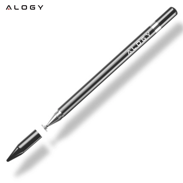 Alogy 2-in-1 kapazitiver Touch-Stift für Telefon-Tablet-Bildschirm mit Stift Schwarz