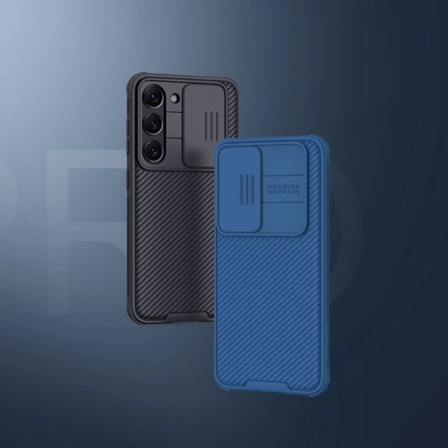 Etui Nillkin CamShield Pro Case etui do Samsung Galaxy S23+ pokrowiec z osłoną na aparat niebieskie