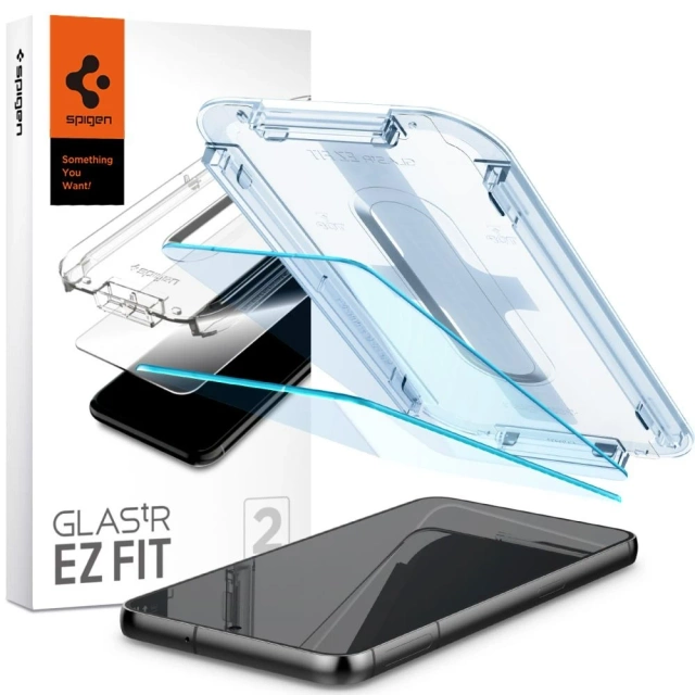 2x Panzerglas Schutzfolie Spigen Glas.Tr "EZ FIT" für Samsung Galaxy S23 Plus Klar