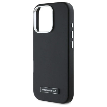 Karl Lagerfeld iPhone 16 Pro 6.3" Case Black MagSafe Hardcase FW Metal Plate