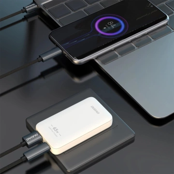 Dudao A65Q 65W GaN Wandladegerät USB-C/USB-A PD EU/US – Weiß