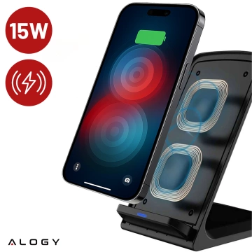 Alogy Qi Stand Charger indukční bezdrátová nabíječka pro stojan na telefon 15W černá