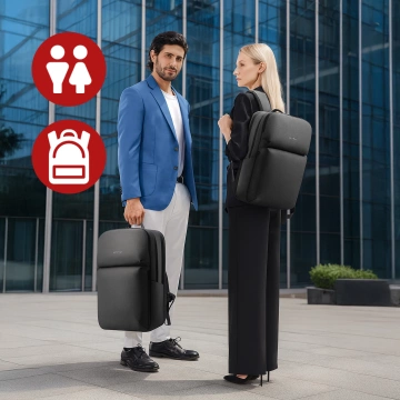 Bange 26L Waterproof Backpack for Laptops up to 15.6" – Roomy and Comfortable, Resistant and Breathable, City and Travel for Work and Airplane, Unisex – Gray