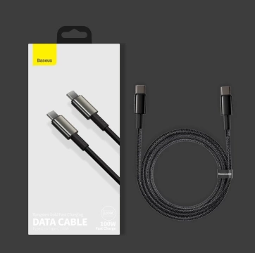 Baseus USB Type C - USB Type C cable Power Delivery Quick Charge 100 W 5 A 1 m black (CATWJ-01)