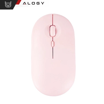 Alogy kabellose Maus, kleine ergonomische Maus für Laptop, PC, Bluetooth, 2,4 GHz, leises Rosa